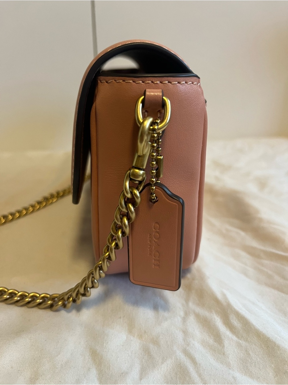 Coach Brook Flap Chain Bag 
Peach/Brass - Picture 5 of 12